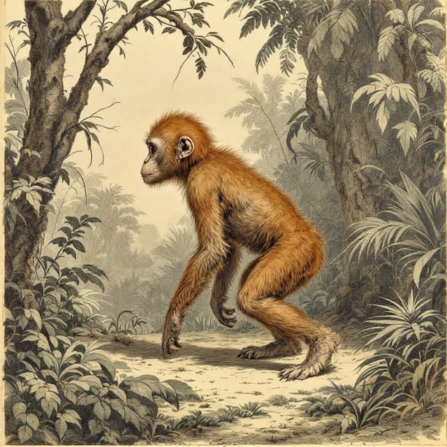 Naturalist plate illustrating Batutut, drawn from witness descriptions