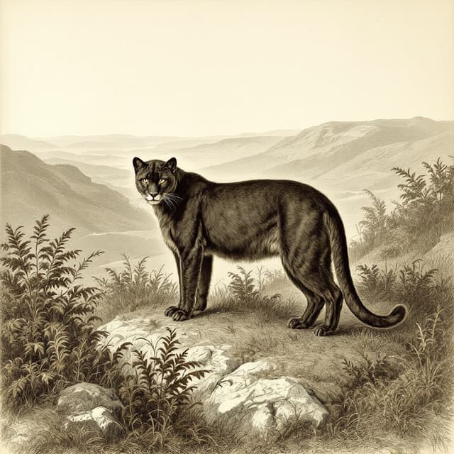 Naturalist plate illustrating Beast of Exmoor, drawn from witness descriptions
