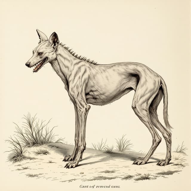 Naturalist plate illustrating Chupacabra, drawn from witness descriptions