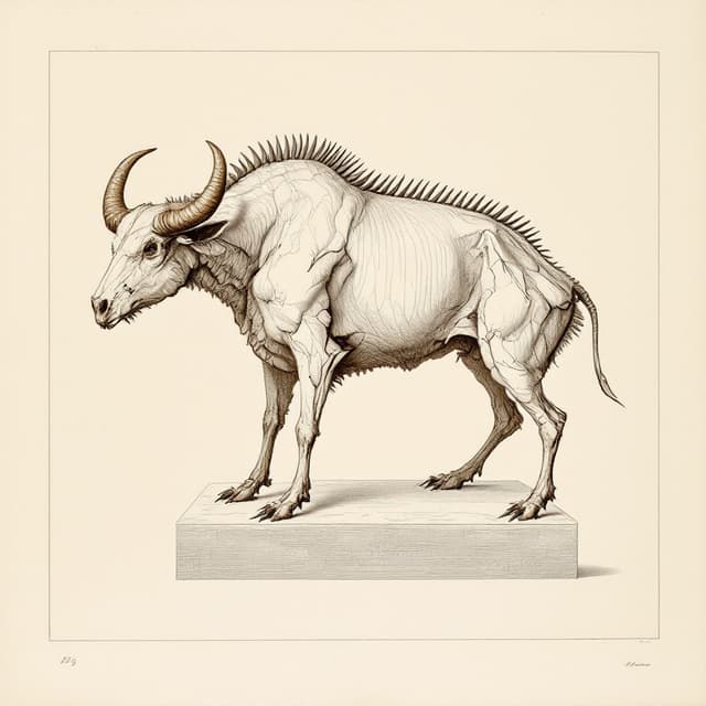 Naturalist plate illustrating Hodag, drawn from witness descriptions