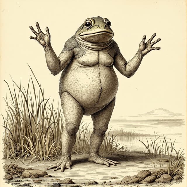 Naturalist plate illustrating Loveland Frogman, drawn from witness descriptions