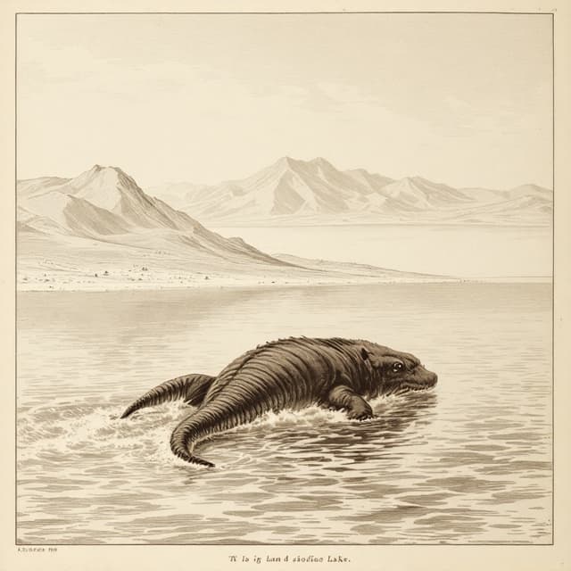 Naturalist plate illustrating Lake Van Monster, drawn from witness descriptions