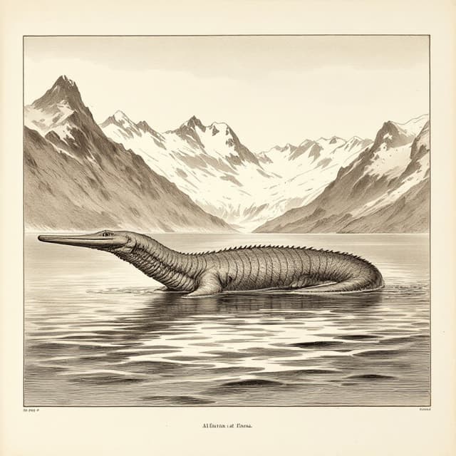 Naturalist plate illustrating Nahuelito, drawn from witness descriptions