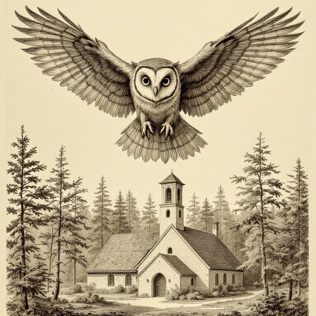Naturalist plate illustrating Owlman, drawn from witness descriptions