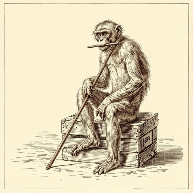 Naturalist plate illustrating De Loys' Ape, drawn from witness descriptions
