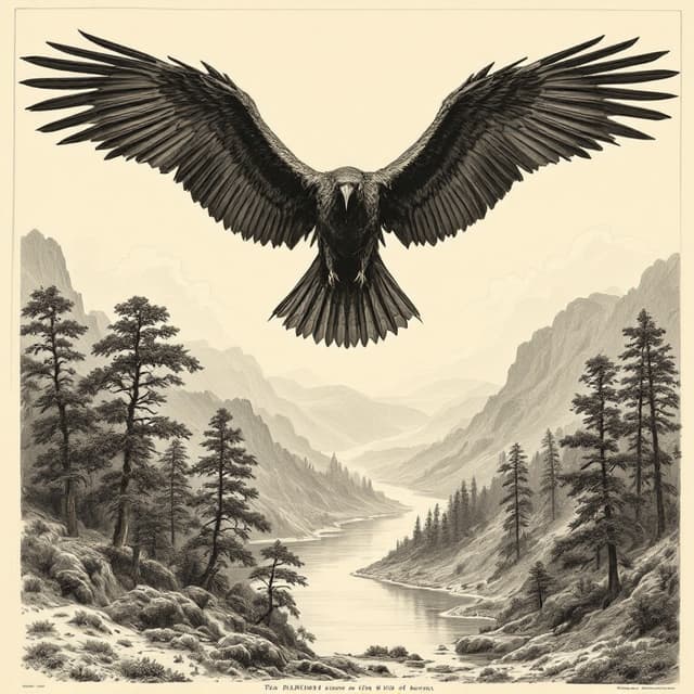 Planche naturaliste illustrant Oiseau-tonnerre, dessinée d'après les descriptions de témoins