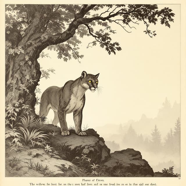 Naturalist plate illustrating Wampus Cat, drawn from witness descriptions